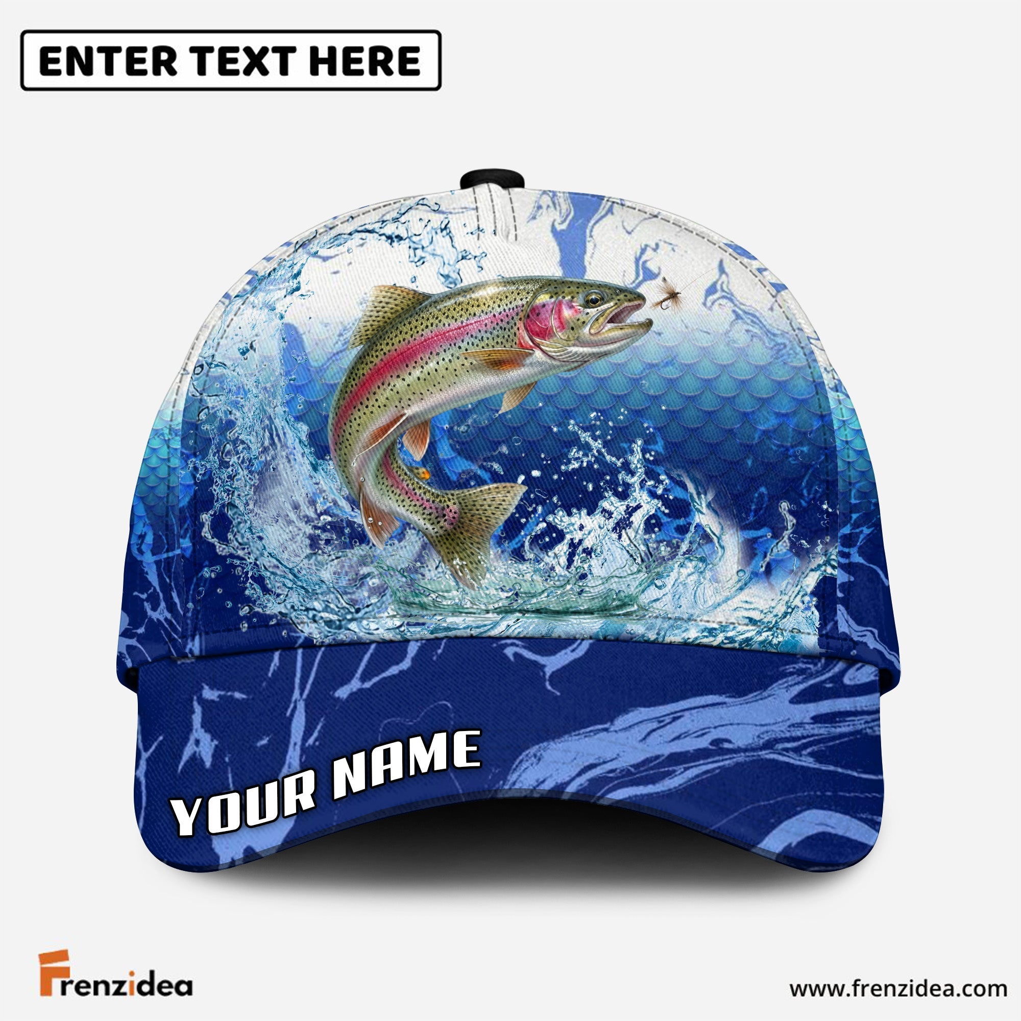 (12 Breeds) Frenzidea Freshwater Strike Fishing Legend Customized Name 3D Cap