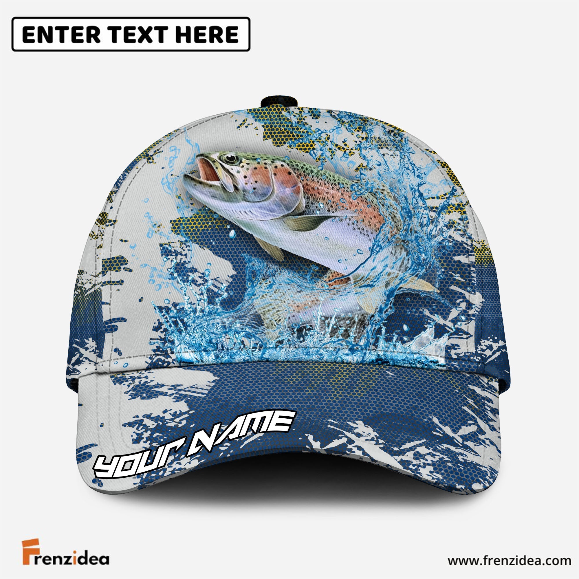 Frenzidea Trout Fishing Hooked on Victory Personalized Cap