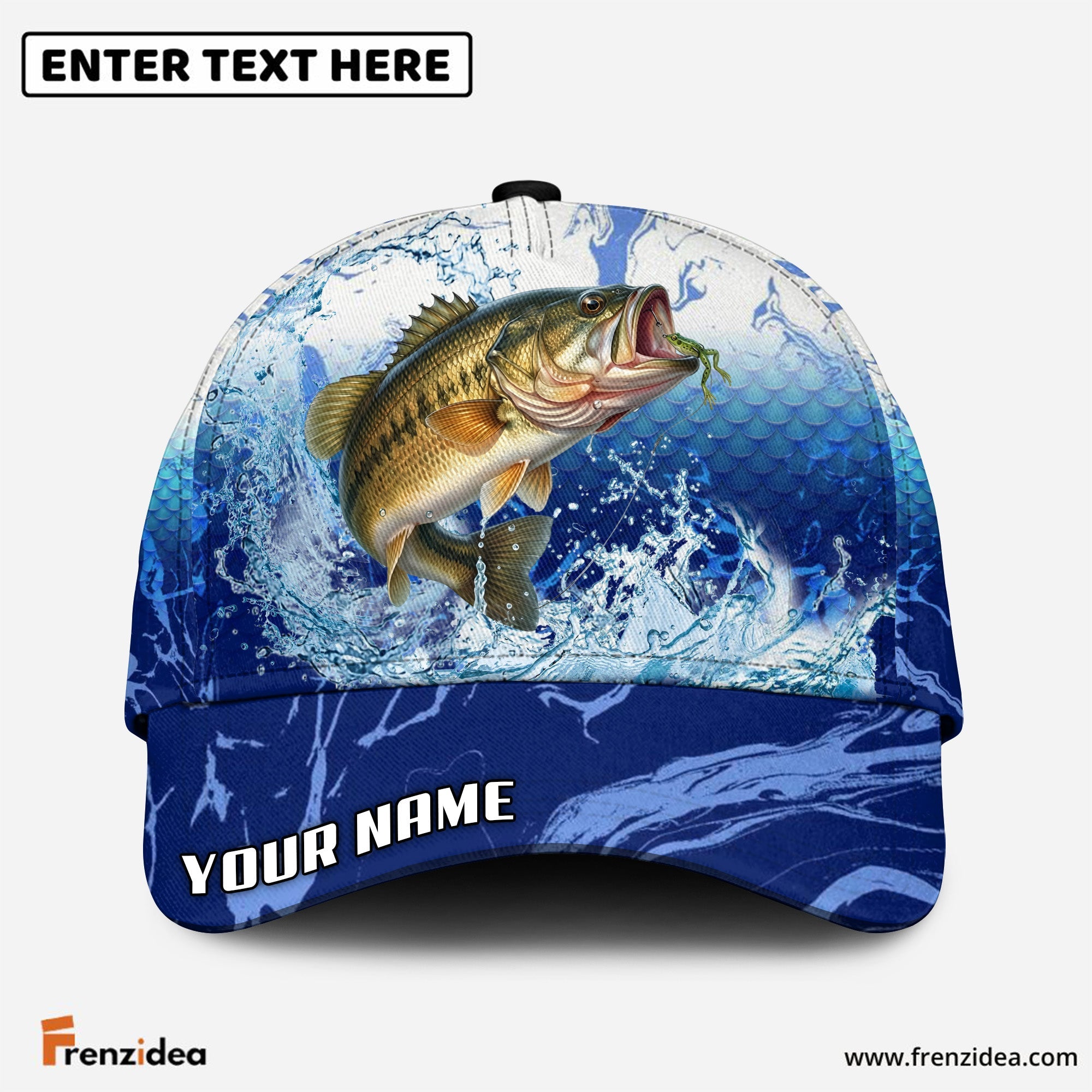 (12 Breeds) Frenzidea Freshwater Strike Fishing Legend Customized Name 3D Cap