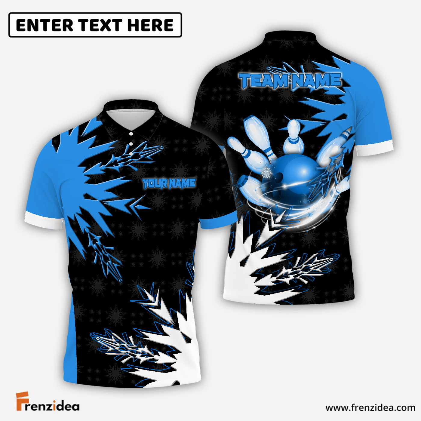 Frenzidea Bowling Rolling Impact Customized Name 3D Shirt (4 Colors)