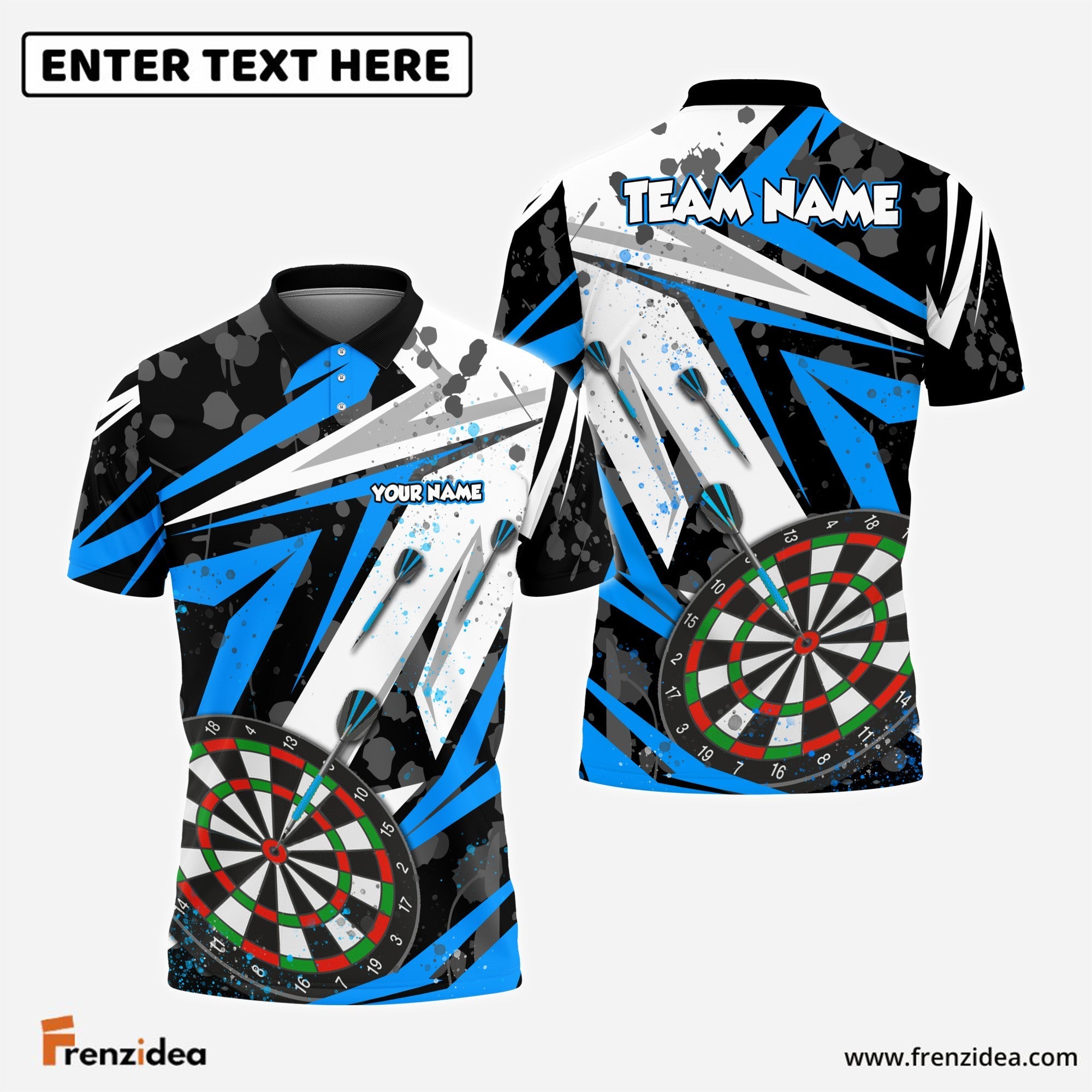Frenzidea Darts Winner Personalized Name, Team Name 3D Shirt (4 Colors)