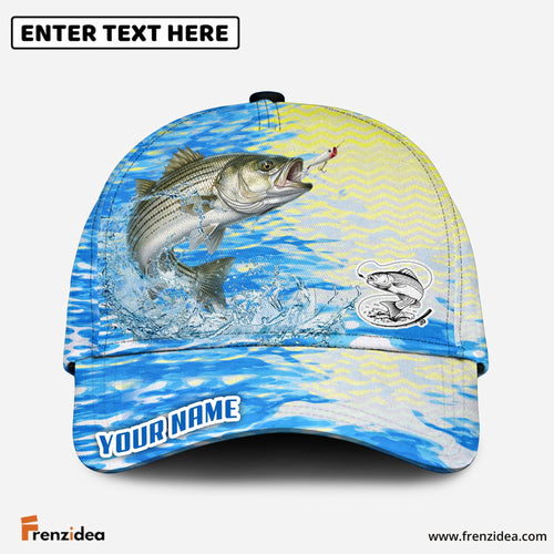 (12 Breeds) Frenzidea Fishing Blue Lake Pattern Customized Name 3D Cap