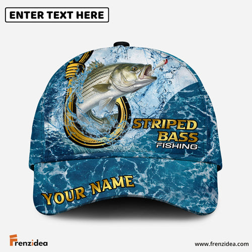 (12 Breeds) Frenzidea Blue Water Texture Ocean Fishing Customized Name 3D Cap