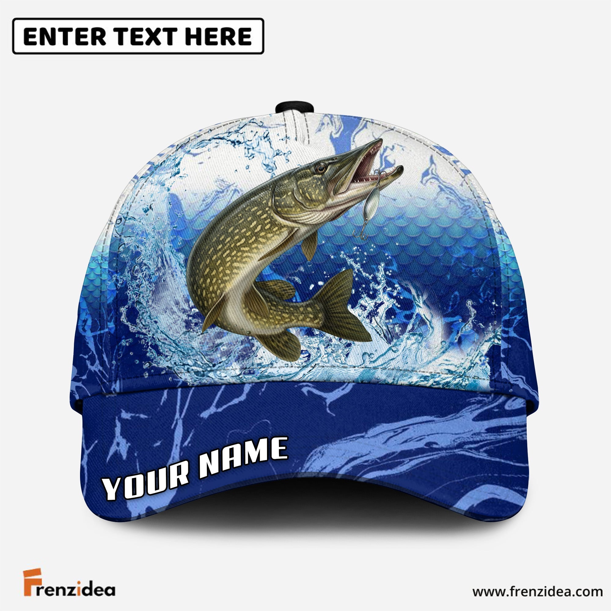(12 Breeds) Frenzidea Freshwater Strike Fishing Legend Customized Name 3D Cap