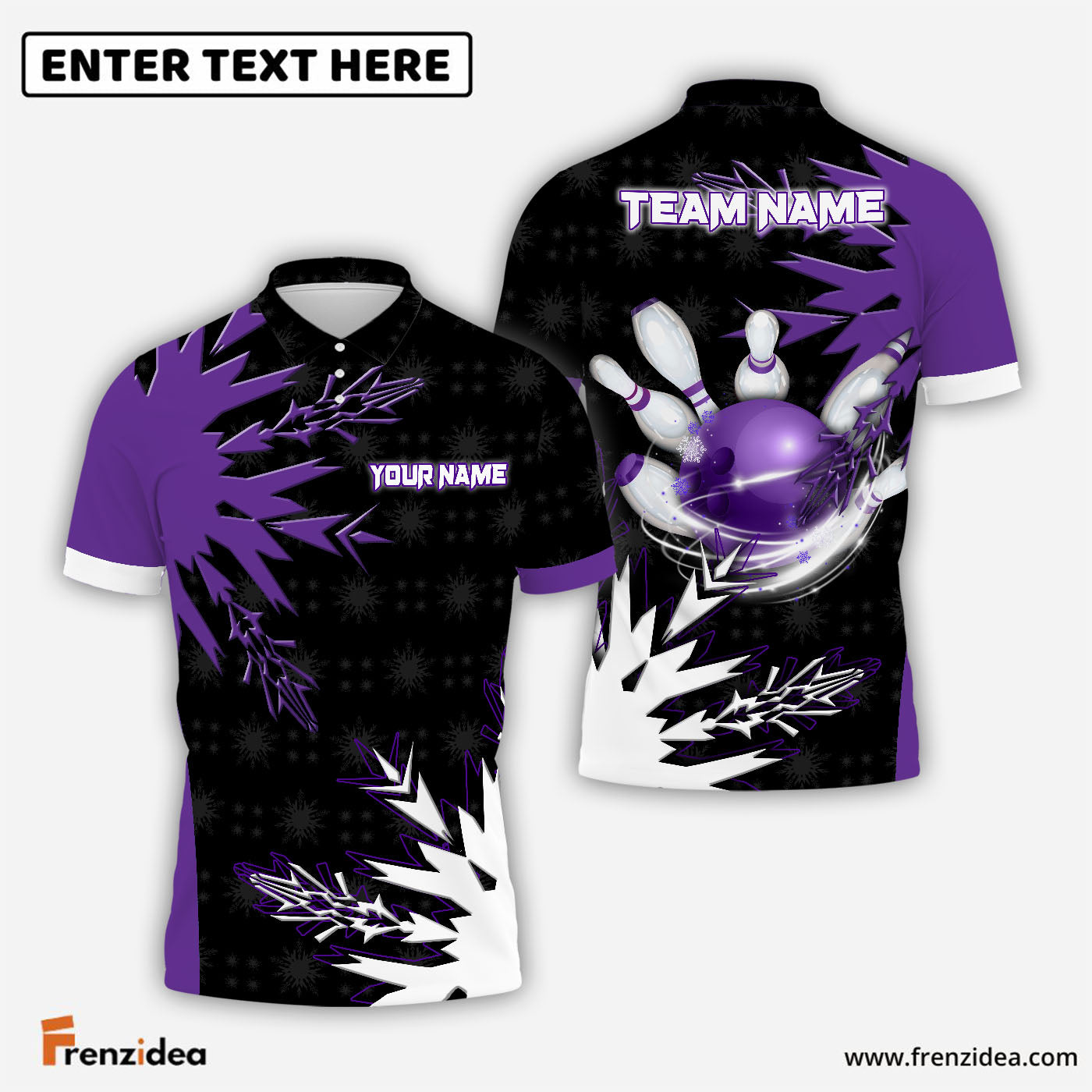 Frenzidea Bowling Rolling Impact Customized Name 3D Shirt (4 Colors)