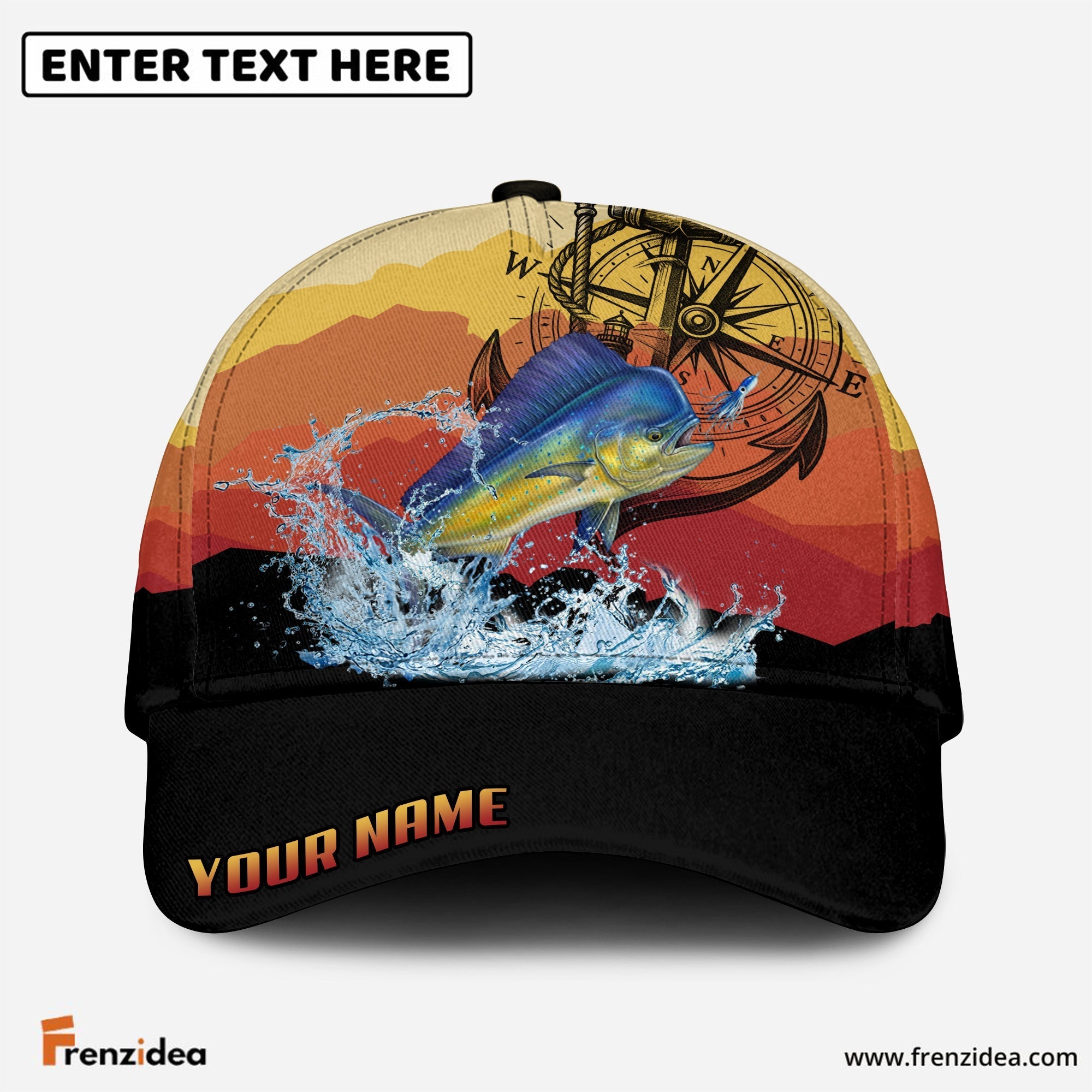 (12 Breeds) Frenzidea Fishing Mountain Lake Legend Customized Name 3D Cap