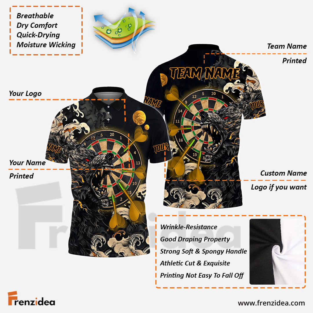 Frenzidea Darts Monster Moon Personalized Name, Team Name Shirt