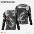 Frenzidea Striped Bass Fishing Gray Camo Sport Custom Name & Team Name 3D Shirts