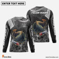 Frenzidea Catfish Fishing Gray Camo Sport Custom Name & Team Name 3D Shirts