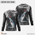 Frenzidea Salmon Fishing Gray Camo Sport Custom Name & Team Name 3D Shirts
