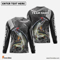 Frenzidea Musky Fishing Gray Camo Sport Custom Name & Team Name 3D Shirts