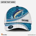 Frenzidea Custom Name Marlin Fishing Blue Water Pattern 3D Classic Cap