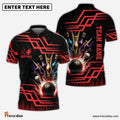 Frenzidea Bowling And Pins Royal Multicolor Option Customized Name 3D Shirt (6 Colors)