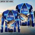 Frenzidea Walleye Fishing Blue Galaxy Custom Long Sleeves