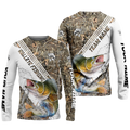 Frenzidea Walleye Fishing White And Grass Camo Sport Custom Name & Team Name 3D Shirts