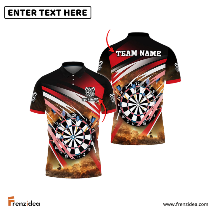 Frenzidea Darts Explosion Personalized Name, Team Name 3D Shirt (4 Colors)