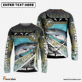 Frenzidea Personalized Salmon Fishing Art Line Sport Fishing Shirts
