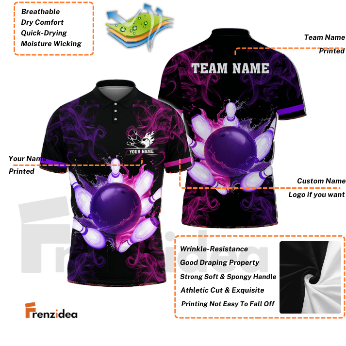 Frenzidea Bowling And Pins Equal Battle Customized Name 3D Shirt (4 Colors)