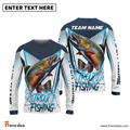 Frenzidea Trout Fishing White Blue Camo Sport Custom Name & Team Name 3D Shirts