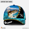 Frenzidea Personalized Cool Walleye Fishing Blue Cap