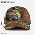 Frenzidea Personalized Crappie Fishing Nature Leather Pattern Classic Cap