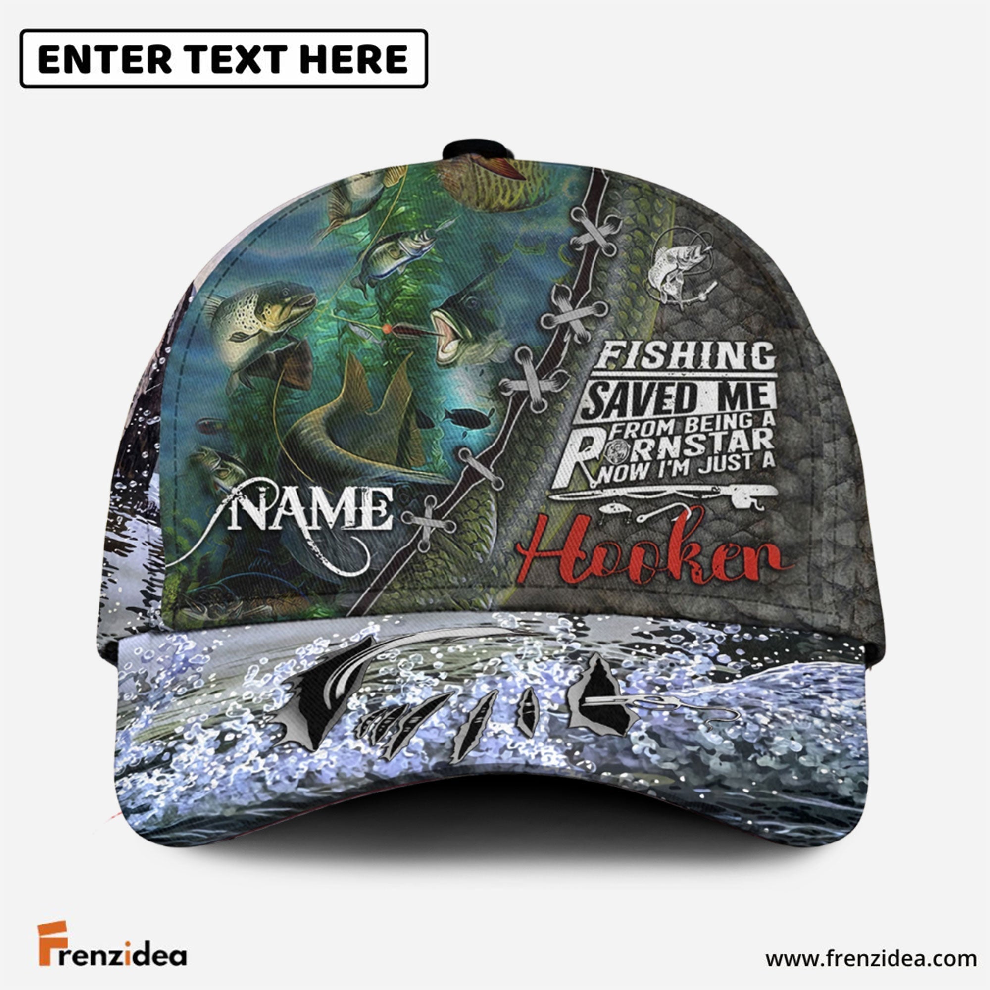Frenzidea Personalized Bass Fishing Saved Me Classic Cap