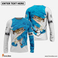 Frenzidea Customize Name Walleye Fishing Blue Water 3D Shirts