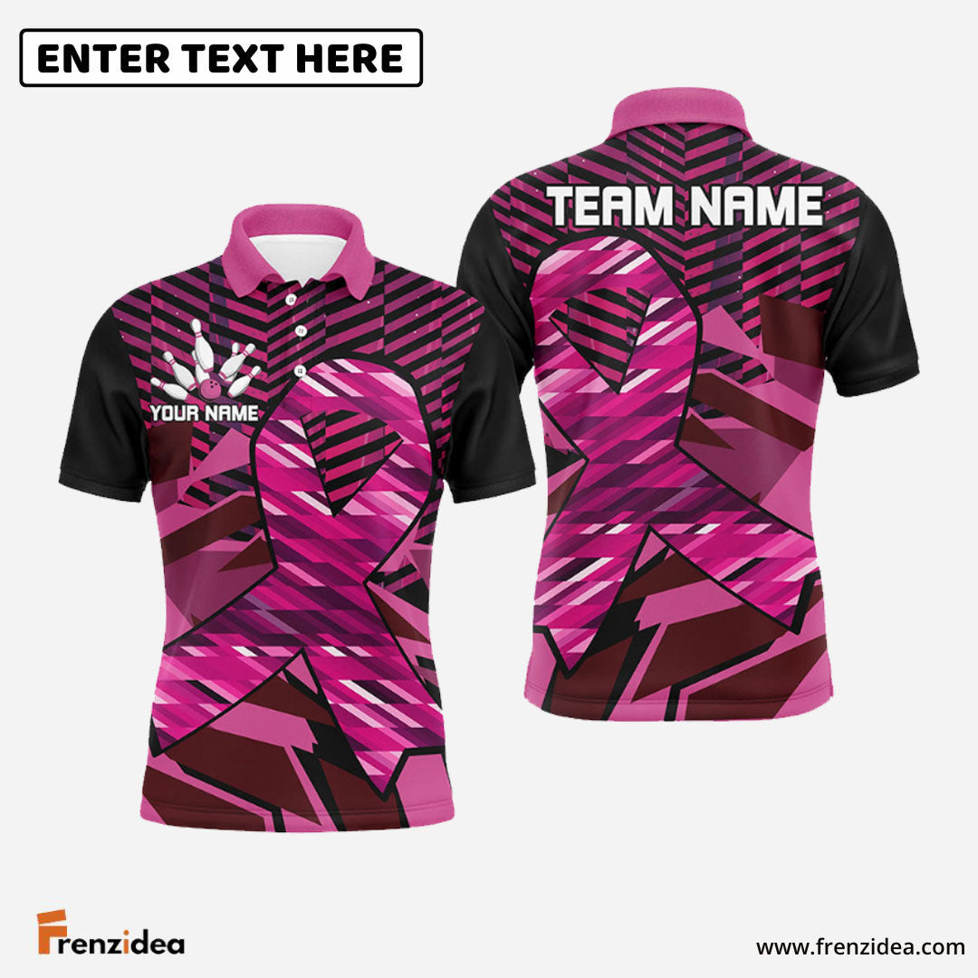 Frenzidea Bowling And Pins Breast Cancer Awareness Personalized Name 3D Shirts
