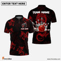 frenzidea Bowling And Pins Mythical Dragon Customized Name 3D Shirt (4 Colors)