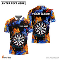 Frenzidea Red And Blue Flame Darts Lightning Personalized Name 3D Shirt