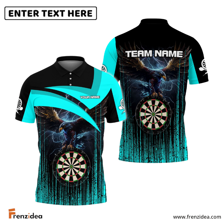Frenzidea Dart Board Eagle Personalized Name, Team Name 3D Shirt (4 Colors)