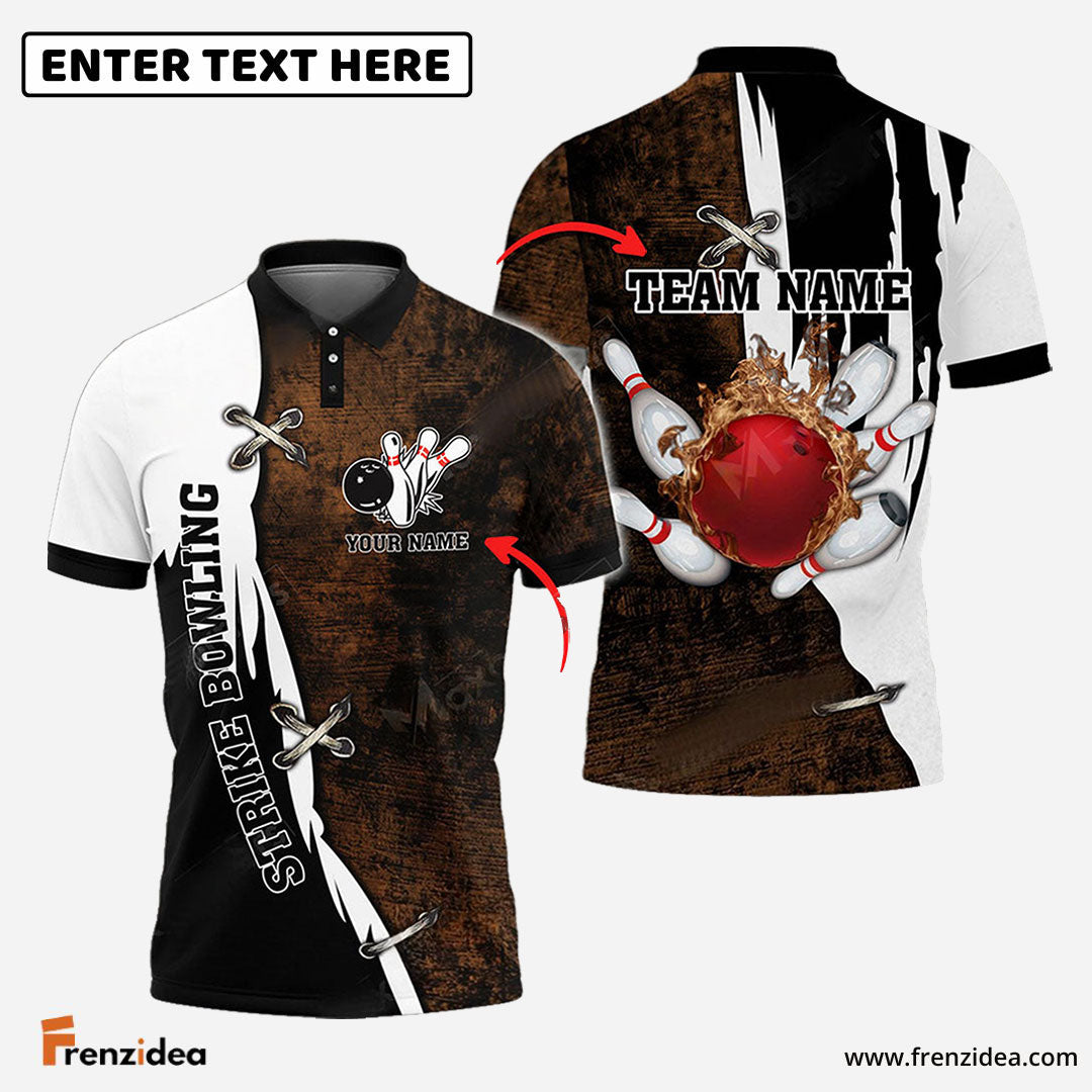 frenzidea Bowling And Pins Resurrection Fire Customized Name 3D Shirt (4 Colors)