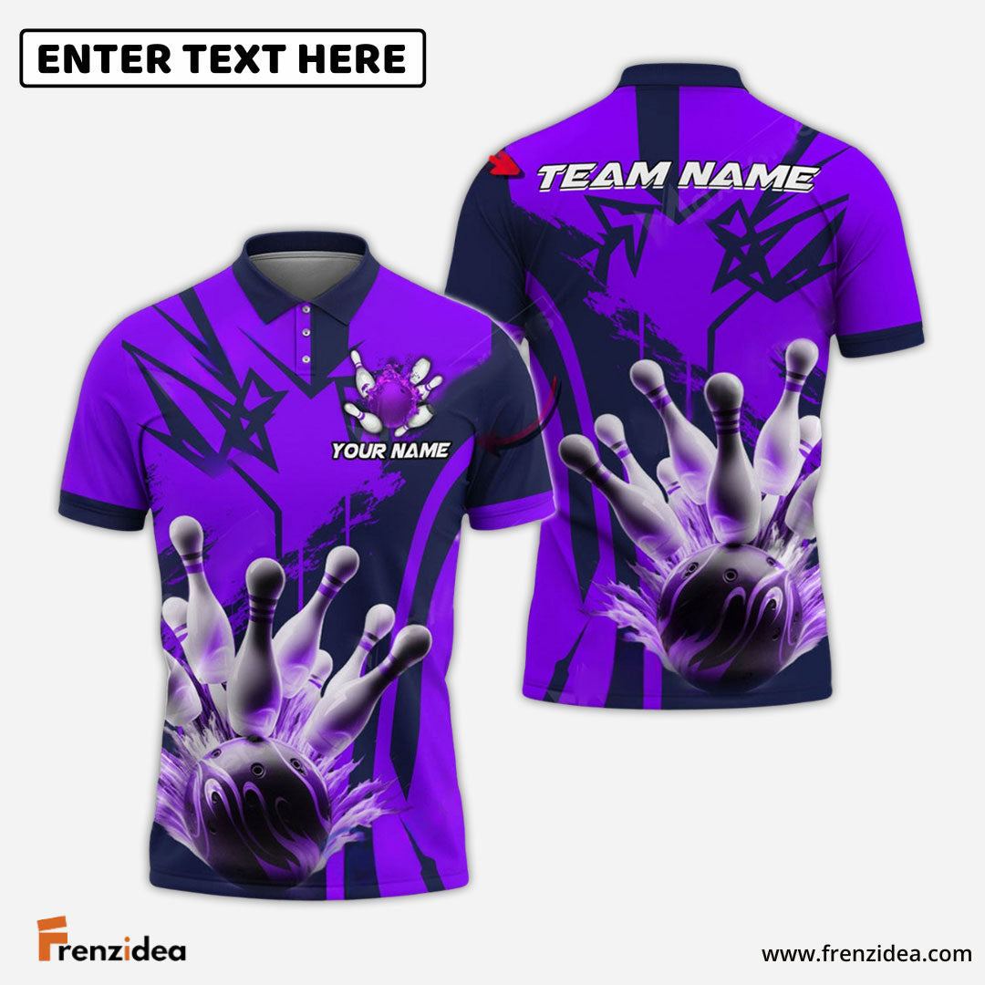 Frenzidea Bowling And Pins Legendary Throw Customized Name 3D Shirt (4 Colors)