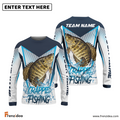 Frenzidea Crappie Fishing White Blue Camo Sport Custom Name & Team Name 3D Shirts