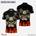 Frenzidea Skull Bowling Ball Personalized Name 3D Shirt
