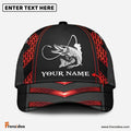 Frenzidea Personalized Black Red Fishing Cap