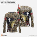 Frenzidea Crappie Fishing Cross Camo Custom Name & Team Name 3D Shirts