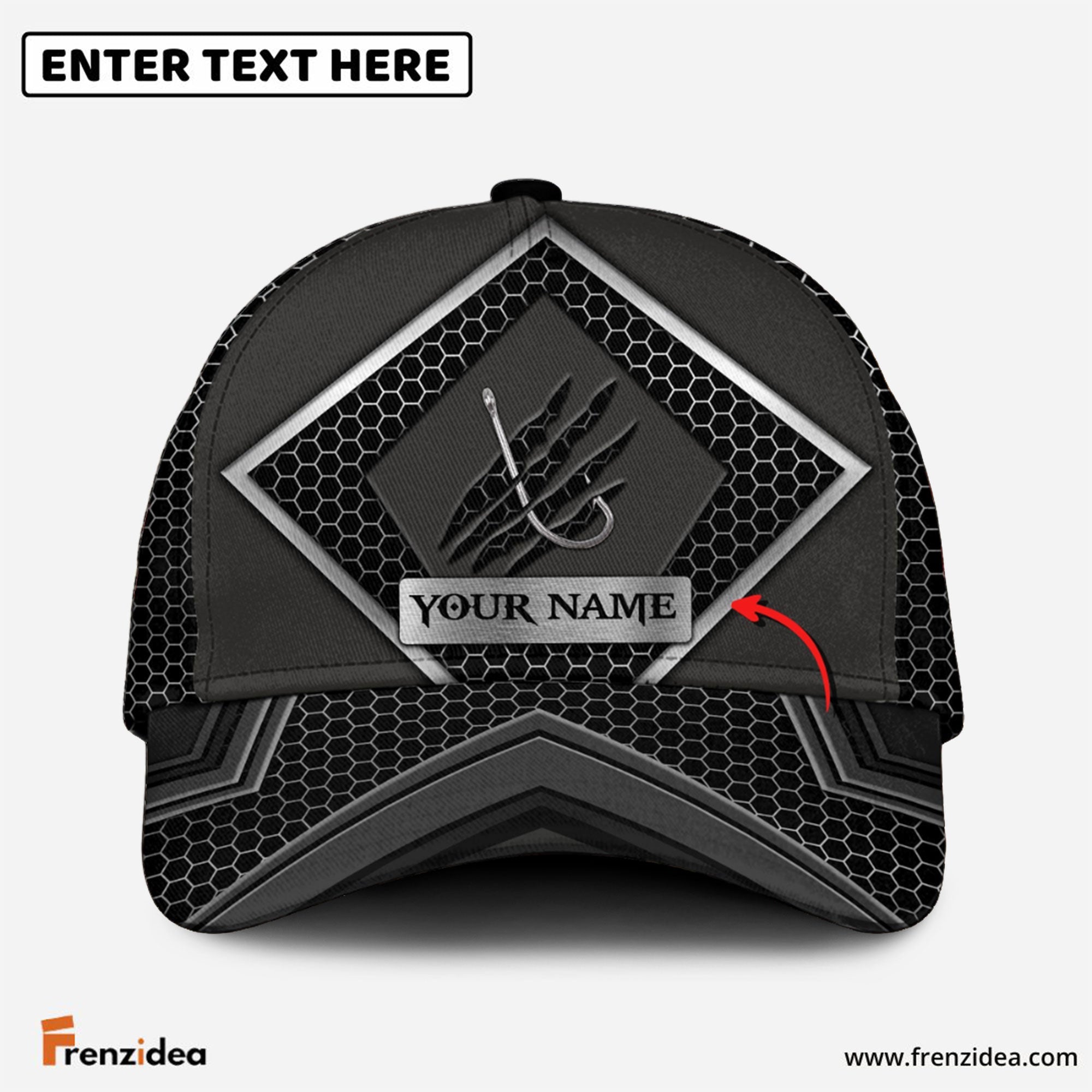Frenzidea  Personalized Black Fishing Cap