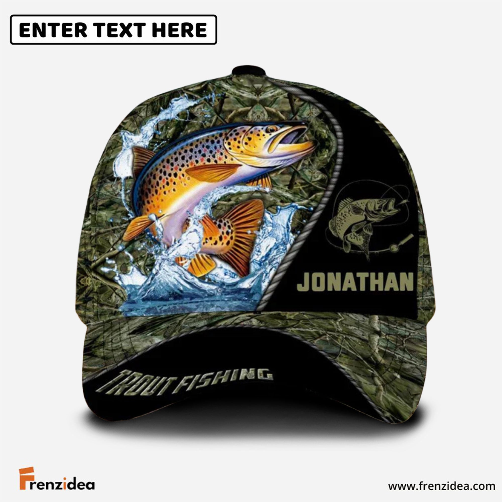 Frenzidea Personalized Trout Fishing Grass Cap