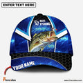 Frenzidea Personalized Bass Fishing Blue Galaxy Cap