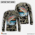 Frenzidea Trout Fishing Camouflage Custom Name Shirts