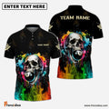 Frenzidea Billiards Colorful Skull Personalized Name, Team Name Unisex Shirt