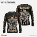 Frenzidea Catfish Fishing American Flag Camo Cross Gear Custom Name & Team Name 3D Shirts