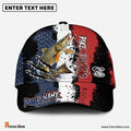 Frenzidea Pike Fishing Paint Scratch American Flag Personalized Cap