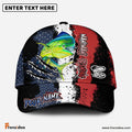 Frenzidea Mahi Mahi Fishing Paint Scratch American Flag Personalized Cap