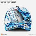Frenzidea Salmon Fishing Blue White American Flag Personalized Cap