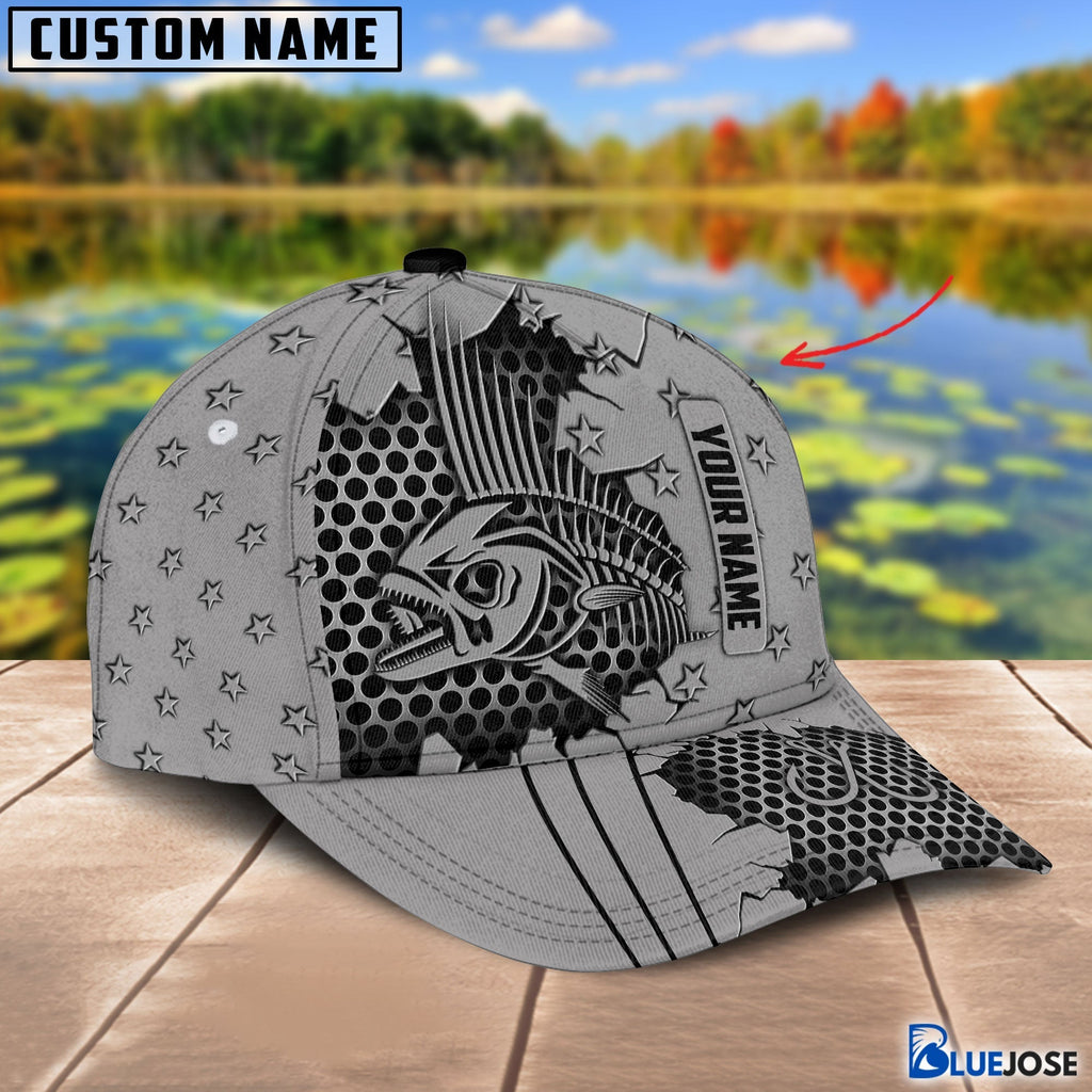 Frenzidea Custom Name Fishbone Grey 3D Cap