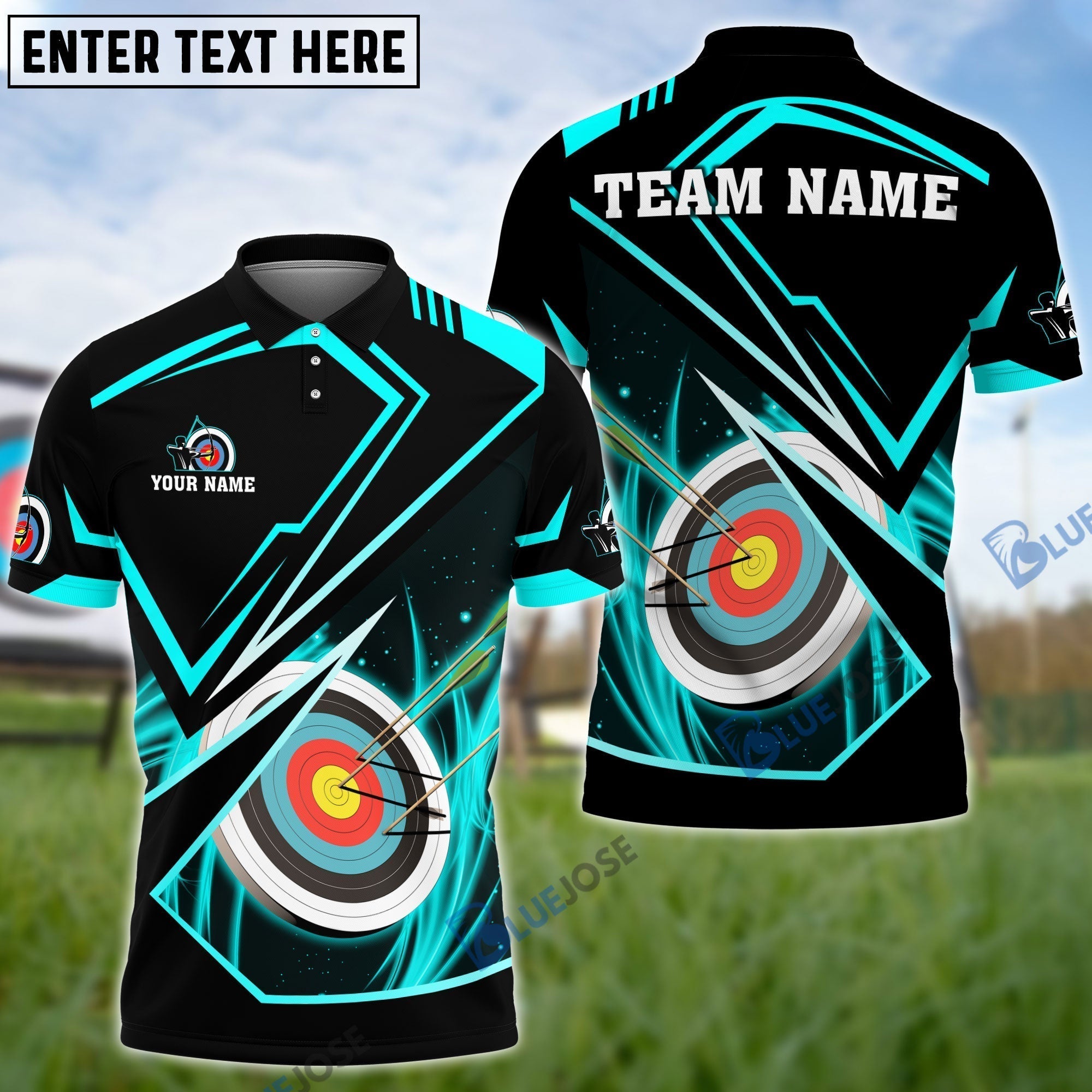 Frenzidea Archery Premium Multicolor Customized Name 3D Shirt (4 Colors)