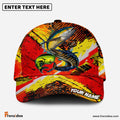 Frenzidea Electric Red Splatter Fishing Customized Name 3D Cap