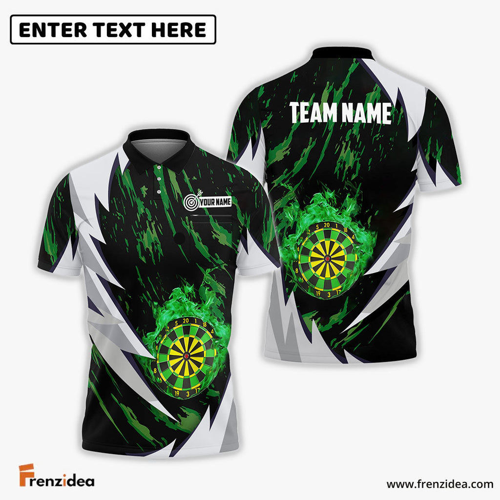 Frenzidea Dart Green Fire Personalized Name 3D Shirt
